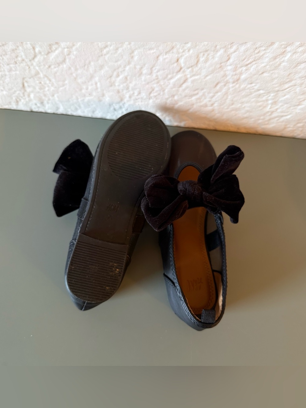 H&M girls velvety bow ballet mesh flat size 12.5 - Picture 5 of 8